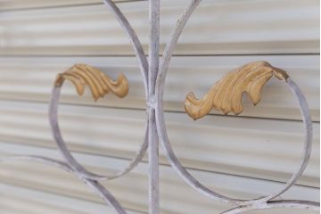 中古　洋風!大きなロートアイアンのガーデンフェンス(3)(ヨーロッパ風フェンス、門扉、鉄柵)