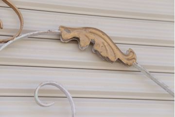 中古　ヨーロッパ風!大きなロートアイアンのガーデンフェンス(1)(洋風フェンス、門扉、鉄柵)