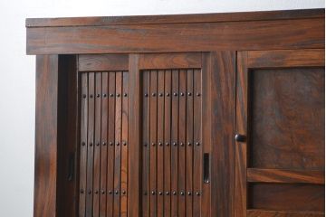 アンティーク家具　古民具・骨董　希少!前面欅材三尺水屋箪笥(食器棚、時代箪笥、収納棚)