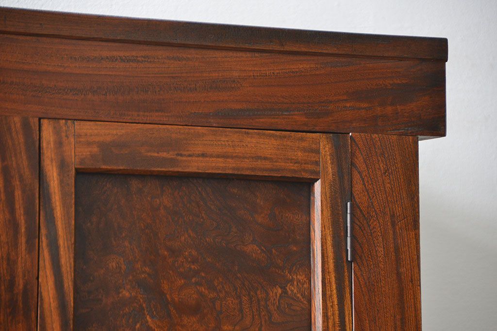 アンティーク家具　古民具・骨董　希少!前面欅材三尺水屋箪笥(食器棚、時代箪笥、収納棚)