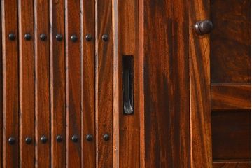 アンティーク家具　古民具・骨董　希少!前面欅材三尺水屋箪笥(食器棚、時代箪笥、収納棚)