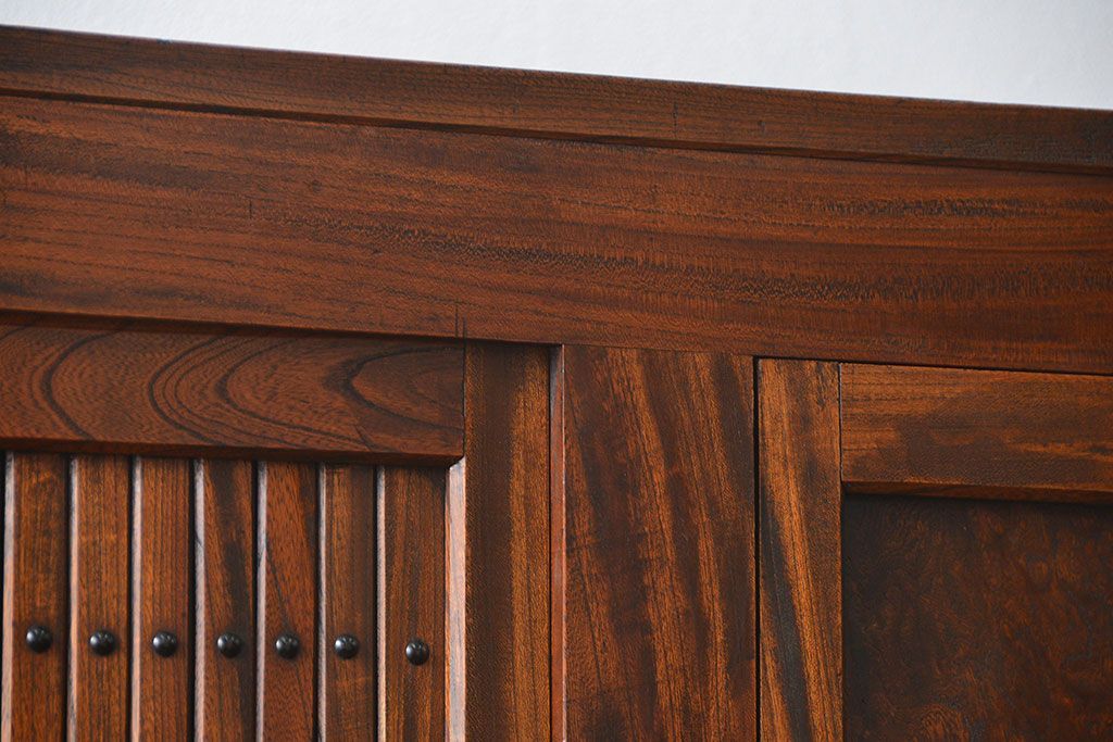 アンティーク家具　古民具・骨董　希少!前面欅材三尺水屋箪笥(食器棚、時代箪笥、収納棚)