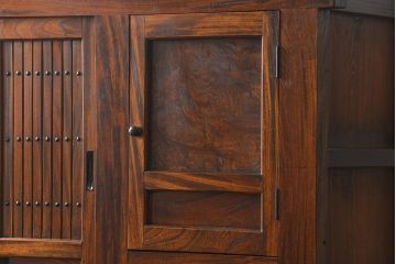 アンティーク家具　古民具・骨董　希少!前面欅材三尺水屋箪笥(食器棚、時代箪笥、収納棚)