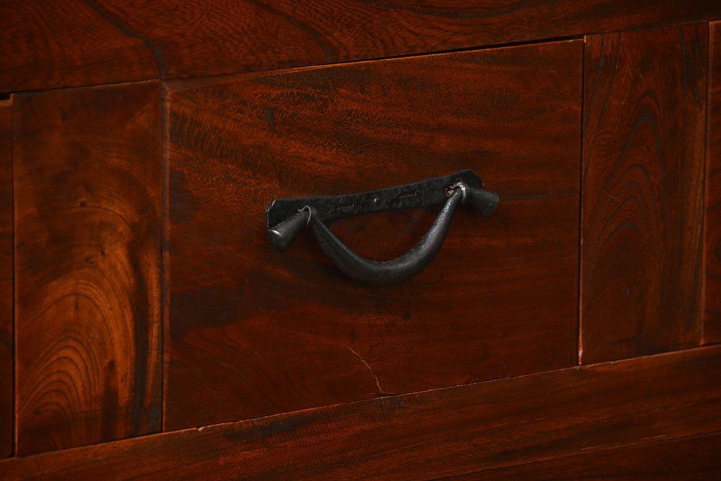 アンティーク家具　古民具・骨董　希少!前面欅材三尺水屋箪笥(食器棚、時代箪笥、収納棚)