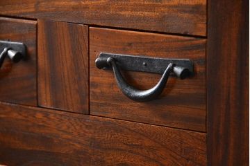 アンティーク家具　古民具・骨董　希少!前面欅材三尺水屋箪笥(食器棚、時代箪笥、収納棚)