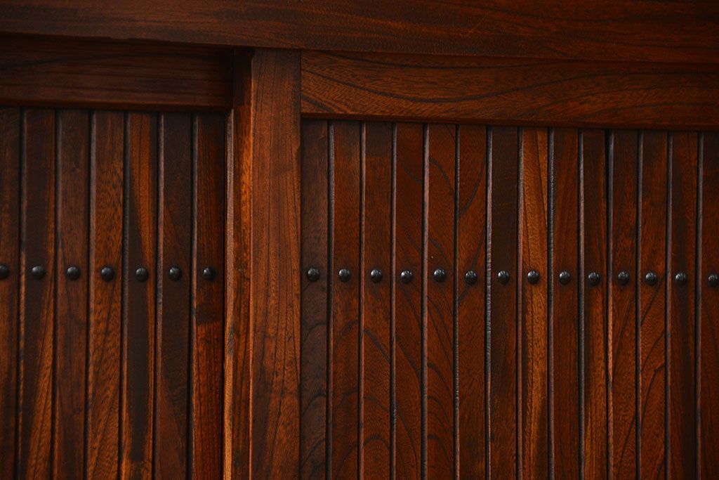 アンティーク家具　古民具・骨董　希少!前面欅材三尺水屋箪笥(食器棚、時代箪笥、収納棚)