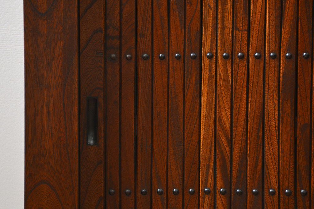 アンティーク家具　古民具・骨董　希少!前面欅材三尺水屋箪笥(食器棚、時代箪笥、収納棚)