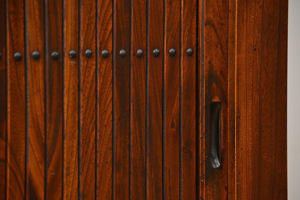 アンティーク家具　古民具・骨董　希少!前面欅材三尺水屋箪笥(食器棚、時代箪笥、収納棚)