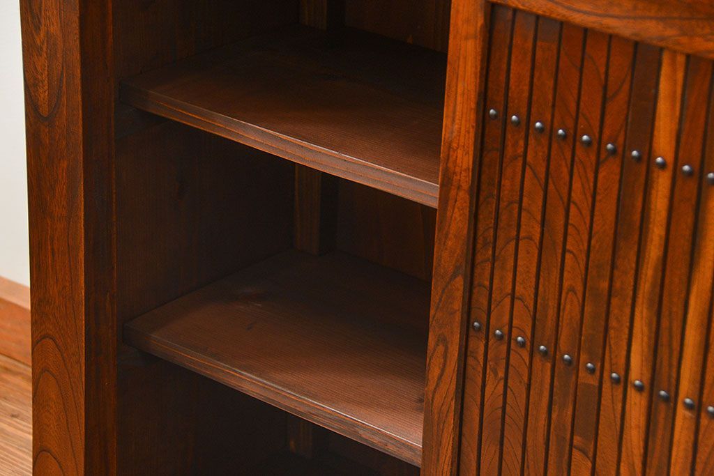 アンティーク家具　古民具・骨董　希少!前面欅材三尺水屋箪笥(食器棚、時代箪笥、収納棚)