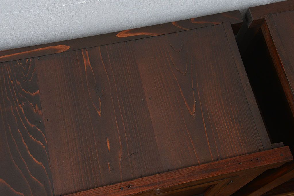 アンティーク家具　古民具・骨董　希少!前面欅材三尺水屋箪笥(食器棚、時代箪笥、収納棚)