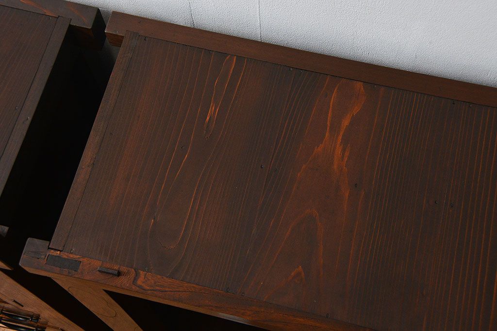 アンティーク家具　古民具・骨董　希少!前面欅材三尺水屋箪笥(食器棚、時代箪笥、収納棚)