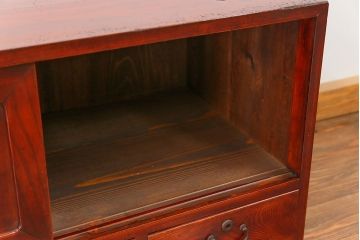 アンティーク家具　アンティーク 前面欅材の味わい深い時代箪笥ローボード(タンス、収納棚)