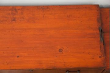 アンティーク家具　古民具・骨董 前面欅材のシンプルな時代箪笥(タンス、チェスト)