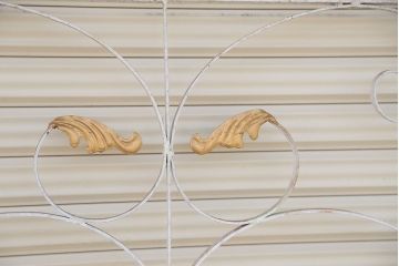 中古　大きなロートアイアンガーデンフェンス(12)(洋風フェンス、ヨーロッパ風フェンス、門扉、鉄柵)