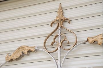 中古　可愛いロートアイアンガーデンフェンス(13)(ヨーロッパ風フェンス、洋風フェンス、門扉、鉄柵)