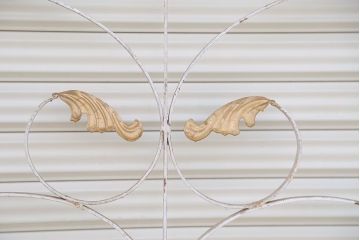 中古　可愛いロートアイアンガーデンフェンス(13)(ヨーロッパ風フェンス、洋風フェンス、門扉、鉄柵)