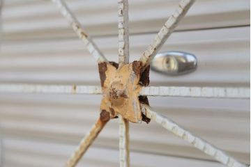 中古　可愛いロートアイアンガーデンフェンス(2)(ヨーロッパ風フェンス、洋風フェンス、門扉、鉄柵)