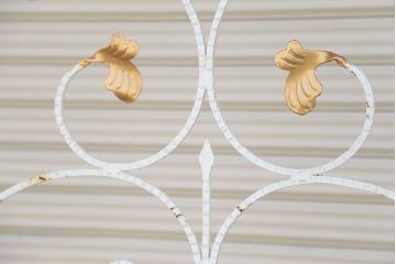 中古　大きなロートアイアンゲート1対(洋風フェンス、ヨーロッパ風フェンス、門扉、鉄柵)