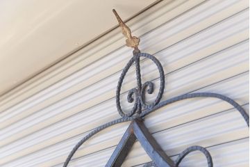 中古　大きなロートアイアンガーデンフェンス(18)(洋風フェンス、ヨーロッパ風フェンス、門扉、鉄柵)