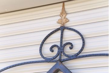 中古　大きなロートアイアンガーデンフェンス(20)(洋風フェンス、ヨーロッパ風フェンス、門扉、鉄柵)