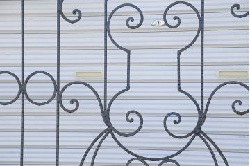 中古　大きなロートアイアンガーデンフェンス(24)(洋風フェンス、ヨーロッパ風フェンス、門扉、鉄柵)