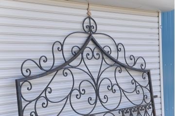 中古　大きなロートアイアンガーデンフェンス(26)(洋風フェンス、ヨーロッパ風フェンス、門扉、鉄柵)