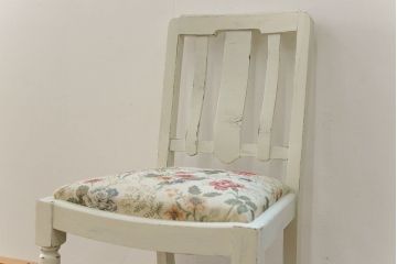 アンティーク家具　イギリスアンティーク ペイントのかわいいダイニングチェア2脚セット(1)(椅子、イス)