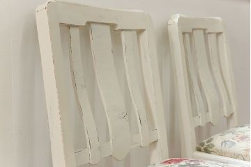 アンティーク家具　イギリスアンティーク ペイントのかわいいダイニングチェア2脚セット(1)(椅子、イス)