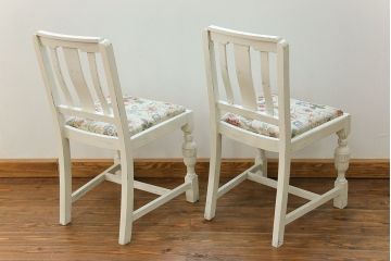 アンティーク家具　イギリスアンティーク ペイントのかわいいダイニングチェア2脚セット(1)(椅子、イス)