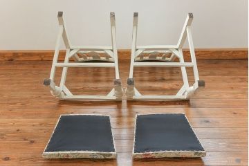 アンティーク家具　イギリスアンティーク ペイントのかわいいダイニングチェア2脚セット(1)(椅子、イス)