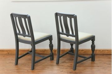 アンティーク家具　イギリスアンティーク ペイントのかわいいダイニングチェア2脚セット(2)(椅子、イス)