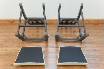 アンティーク家具　イギリスアンティーク ペイントのかわいいダイニングチェア2脚セット(2)(椅子、イス)