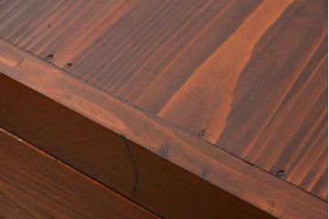 アンティーク家具　古民具・骨董 前面檜材と欅材　重厚な六尺収納箪笥(水屋箪笥、サイドボード)