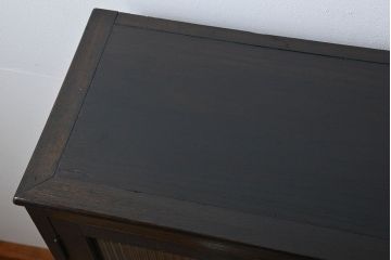 アンティーク家具　アンティーク 古い木のシックなモールガラス本箱(ブックケース、収納棚)