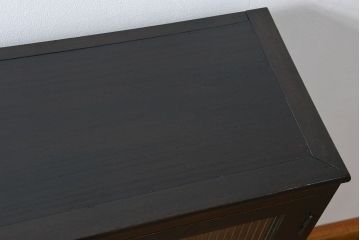 アンティーク家具　アンティーク 古い木のシックなモールガラス本箱(ブックケース、収納棚)