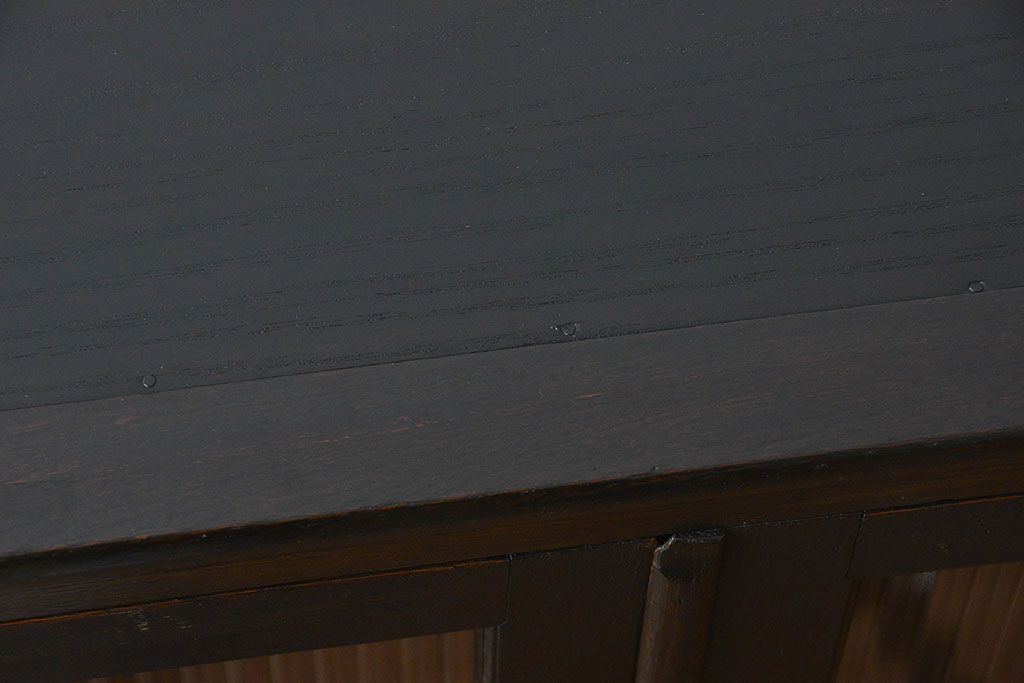 アンティーク家具　アンティーク 古い木のシックなモールガラス本箱(ブックケース、収納棚)