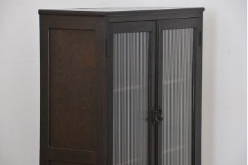 アンティーク家具　アンティーク 古い木のシックなモールガラス本箱(ブックケース、収納棚)