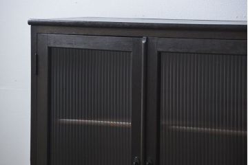 アンティーク家具　アンティーク 古い木のシックなモールガラス本箱(ブックケース、収納棚)