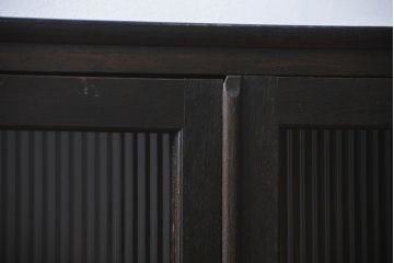 アンティーク家具　アンティーク 古い木のシックなモールガラス本箱(ブックケース、収納棚)