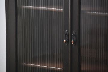 アンティーク家具　アンティーク 古い木のシックなモールガラス本箱(ブックケース、収納棚)