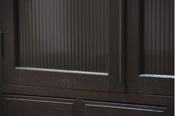 アンティーク家具　アンティーク 古い木のシックなモールガラス本箱(ブックケース、収納棚)