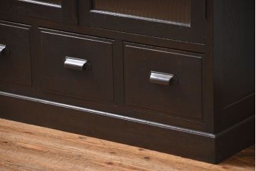 アンティーク家具　アンティーク 古い木のシックなモールガラス本箱(ブックケース、収納棚)