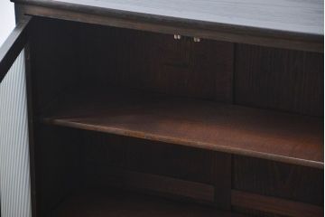 アンティーク家具　アンティーク 古い木のシックなモールガラス本箱(ブックケース、収納棚)