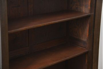 アンティーク家具　アンティーク 古い木のシックなモールガラス本箱(ブックケース、収納棚)