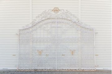 中古　大きなロートアイアンガーデンフェンス(33)(洋風フェンス、ヨーロッパ風フェンス、門扉、鉄柵)