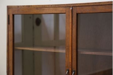 アンティーク家具　アンティーク 栗材の希少な薄型ブックケース(本箱、収納棚)
