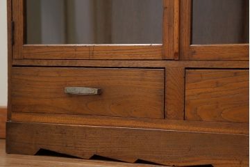 アンティーク家具　アンティーク 栗材の希少な薄型ブックケース(本箱、収納棚)