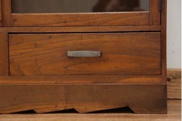 アンティーク家具　アンティーク 栗材の希少な薄型ブックケース(本箱、収納棚)