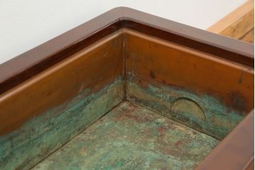 アンティーク雑貨　古民具・骨董 銅壺付き!高級杉材の上品な長火鉢