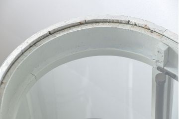 アンティーク家具　アンティーク 特大　白いペイントのオーバルガラスケース(ショーケース、飾り棚)